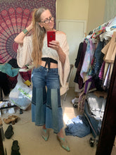 Load image into Gallery viewer, OOAK hand made Patchwork capris jeans size 4/27