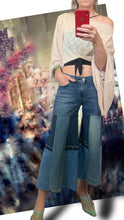 Load image into Gallery viewer, OOAK hand made Patchwork capris jeans size 4/27