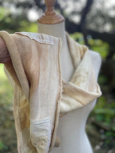 Load image into Gallery viewer, Organic eco printed scarf, infinity scarf bamboo polar fleece