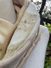 Load image into Gallery viewer, Organic eco printed scarf, infinity scarf bamboo polar fleece