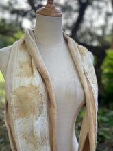 Load image into Gallery viewer, Organic eco printed scarf, infinity scarf bamboo polar fleece