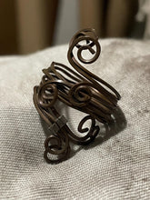 Load image into Gallery viewer, OOAK hand made free form Copper wide banded ring | Healers ring | fairy ring