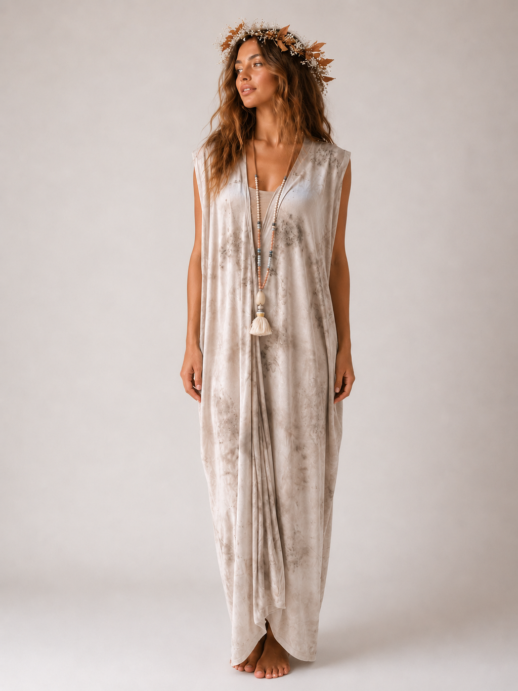 Eco Printed Caftan Robe