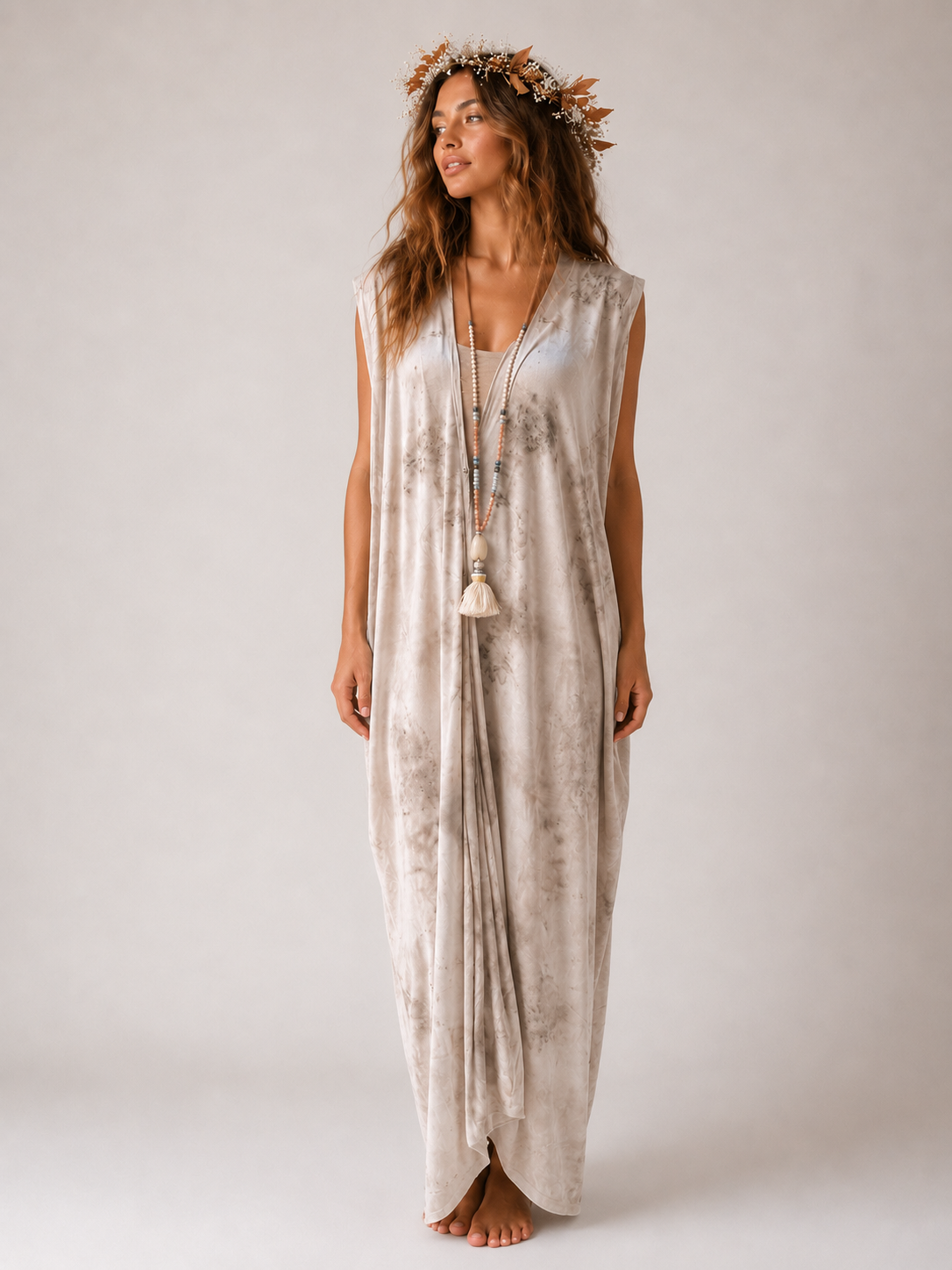 Eco Printed Caftan Robe