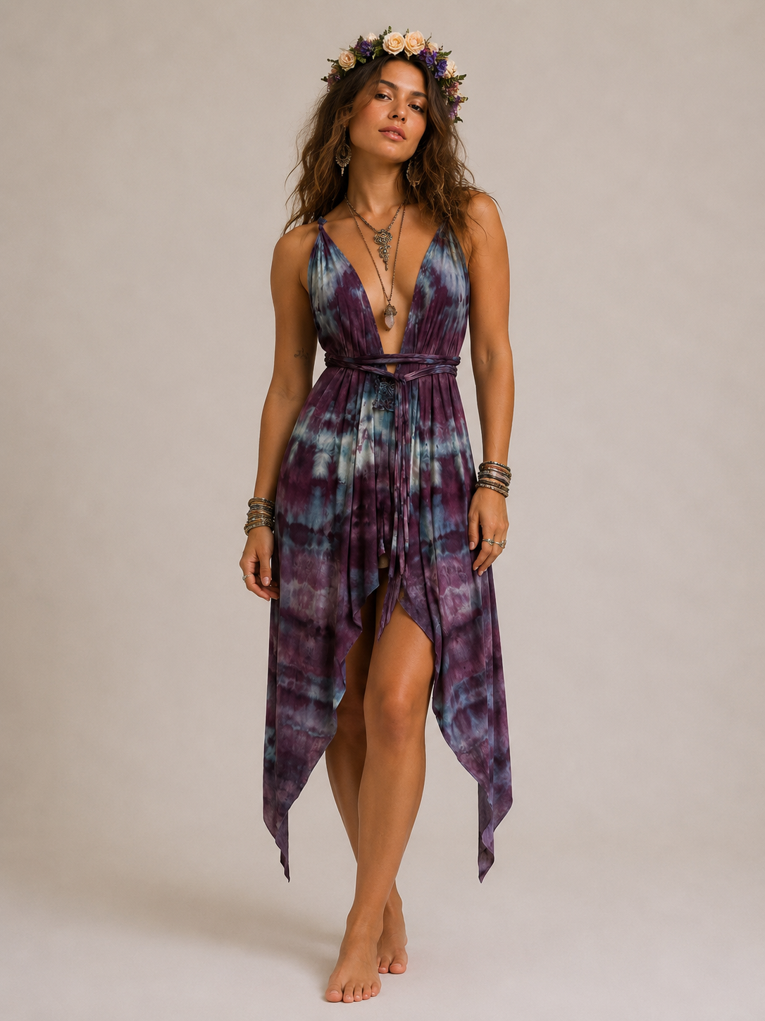 Fairy Goddess deep V tunic/mini