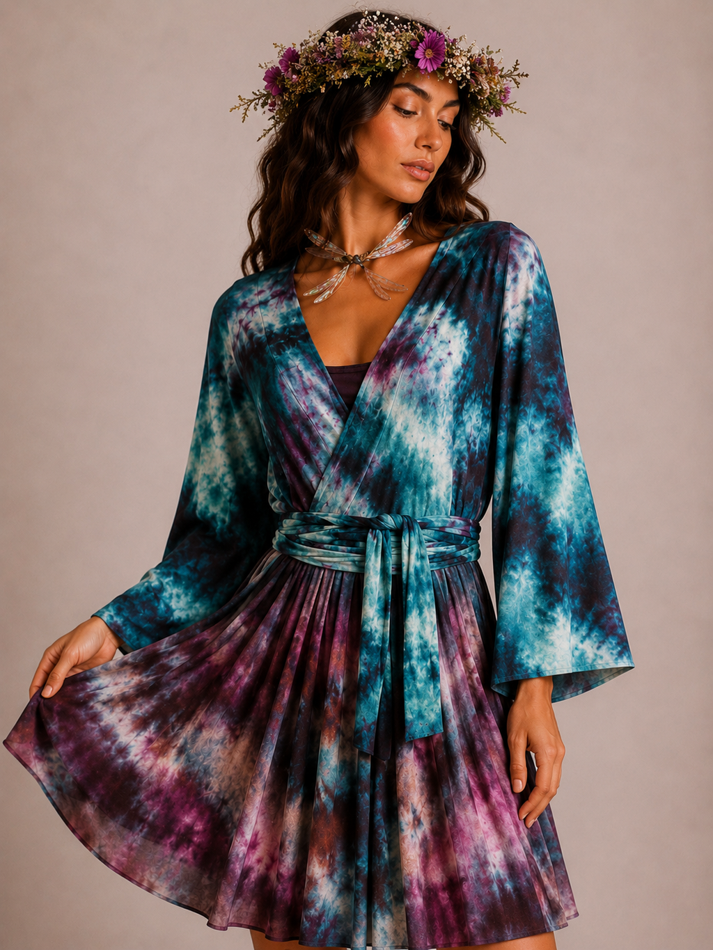 Tie Dyed Kimono Wrap
