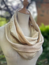 Load image into Gallery viewer, Organic eco printed scarf, infinity scarf bamboo polar fleece

