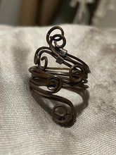Load image into Gallery viewer, OOAK hand made free form Copper  wide banded ring | Healers ring | fairy ring
