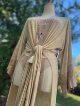 Load image into Gallery viewer, Eco Printed Kimono Robe Bamboo Jersey
