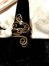 Load image into Gallery viewer, OOAK hand made free form Copper  wide banded ring | Healers ring | fairy ring
