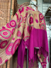 Load image into Gallery viewer, Fuchsia Eclipse Tunic Top | Flowing Bell Sleeve Artisan Blouse | Bohemian Statement Wear
