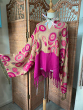 Load image into Gallery viewer, Fuchsia Eclipse Tunic Top | Flowing Bell Sleeve Artisan Blouse | Bohemian Statement Wear

