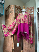 Load image into Gallery viewer, Fuchsia Eclipse Tunic Top | Flowing Bell Sleeve Artisan Blouse | Bohemian Statement Wear
